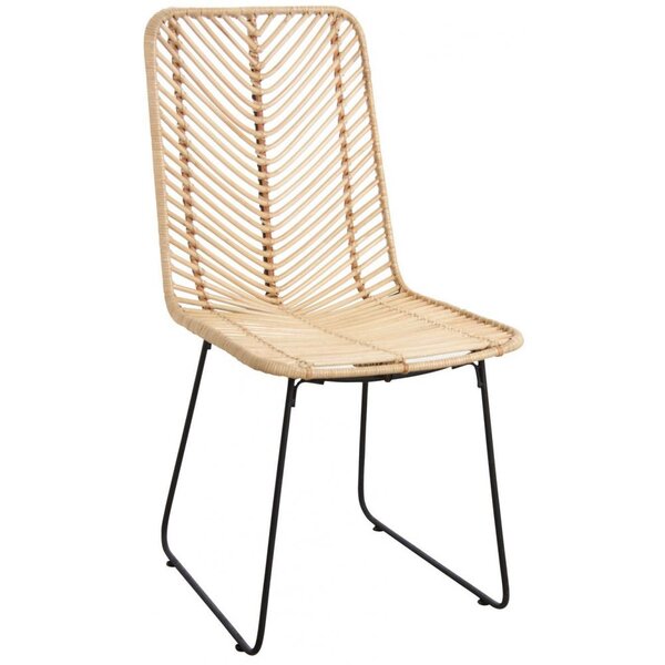 Chaise en rotin et métal