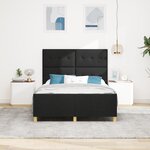 Châssis de lit vidaXL Noir 160x200 cm Tissu
