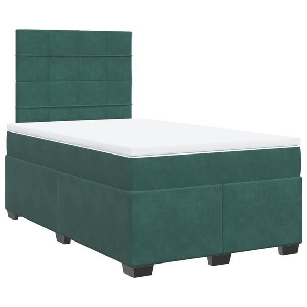 vidaXL Sommier à lattes de lit avec matelas vert foncé 120x190 cm