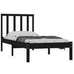 vidaXL Cadre de lit sans matelas noir 75x190 cm bois de pin massif