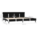 vidaXL Cadre de lit avec LED sans matelas noir 180x200 cm