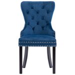 vidaXL Chaises à manger lot de 2 bleu velours