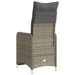 vidaXL Chaise inclinable de jardin avec coussins gris résine tressée