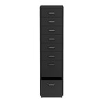 Caisson de bureau armoire meuble de rangement à roulettes avec 8 tiroirs 109 x 28 x 41 cm noir 03_0009114