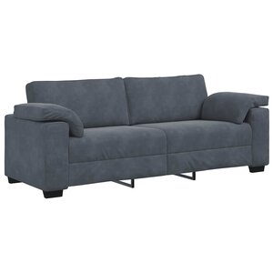 vidaXL Canapé à 3 places gris foncé 178 cm velours