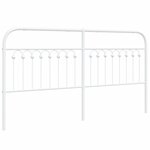 vidaXL Tête de lit métal blanc 180 cm