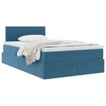 vidaXL Lit de Rangement avec matelas Bleu 120 x 190 cm Velours