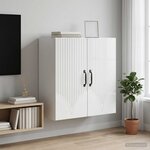 vidaXL Armoire Murale 59 x 31 x 60 cm Bois d'ingénierie Blanc brillant