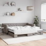 vidaXL Lit de jour avec lit gigogne taupe 100x200 cm tissu