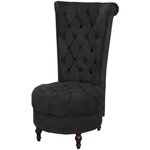 vidaXL Chaise de canapé avec dossier haut noir tissu