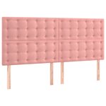 vidaXL Tête de lit Rose 200x5x118/128 cm Velours