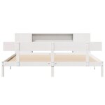 vidaXL Lit bibliothèque sans matelas blanc 200x200 cm bois pin massif