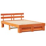 vidaXL Cadre de lit Marron cire 150 x 200 cm Bois massif en pin