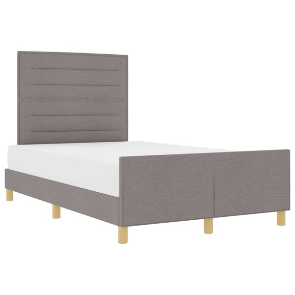 vidaXL Cadre de lit avec tête de lit Taupe 140 x 190 cm tissu