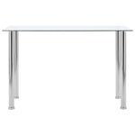vidaXL Table à manger Transparent 120x60x75 cm Verre trempé
