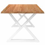 vidaXL Table à manger avec bord vivant 180x100x74 cm bois massif chêne