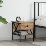vidaXL Table de chevet en chêne 40x42x45 cm en bois d'ingénierie