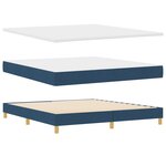 vidaXL Lit à ressort avec matelas bleu  180 x 200 cm  en tissu.
