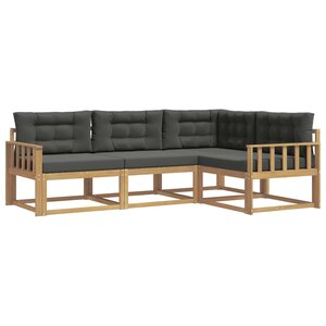 vidaXL Ensemble de canapés d'extérieur 3 Pièces Blanc et anthracite