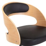 vidaXL Chaise pivotante à manger Noir Bois courbé et similicuir