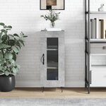vidaXL Buffet Gris béton 34 5x34x90 cm Bois d'ingénierie