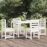 vidaXL Ensemble à manger de jardin 5 Pièces blanc bois massif de pin