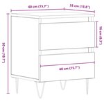 vidaXL Cabinet de chevet Chêne noir 40 x 35 x 50 cm Bois d'ingénierie