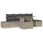 vidaXL Ensemble de canapé de jardin 6 Pièces Gris clair Poly rotin