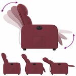 vidaXL Fauteuil inclinable électrique Rouge bordeaux Tissu