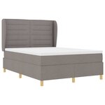 vidaXL Lit à ressorts avec matelas gris foncé 90x190 cm Taupe tissu