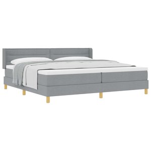 vidaXL Lit à ressorts avec matelas Gris clair 200 x 200 cm tissu