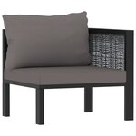 vidaXL Salon de jardin 7 Pièces avec coussins Résine tressée Anthracite