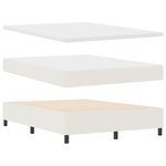 vidaXL Lit coffre avec matelas en crème - 140 x 200 cm - tissu velours