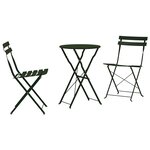 vidaXL Ensemble bistro pliant 3 Pièces Vert foncé Acier