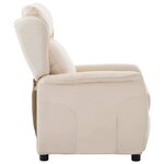 vidaXL Fauteuil inclinable Crème 67.5 x 93.5 x 101.5 cm tissu