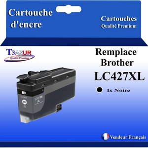 T3AZUR- Cartouche compatible avec Brother LC427 XL pour Brother MFC-J6957DW MFC-J6957DWT MFC-J6959DW Noire