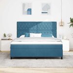 vidaXL Lit à ressort LED avec matelas Bleu foncé 180 x 200 cm tissu