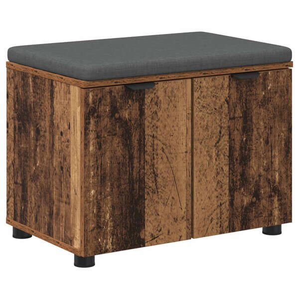 vidaXL Banc d'entrée avec coussin Bois ancien 60 x 38 x 46 cm