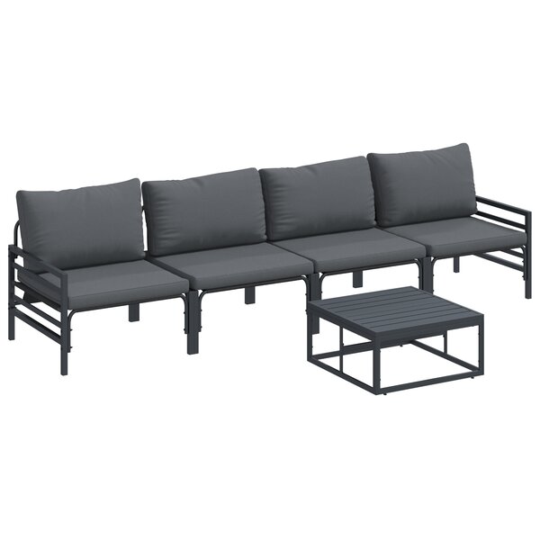 vidaXL Ensemble de canapé de jardin 5 Pièces Anthracite Acier