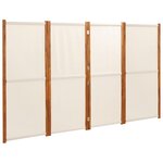 vidaXL Cloison de séparation 4 panneaux Blanc crème 280x180 cm