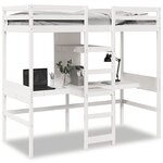 vidaXL Cadre de lit superposé sans matelas blanc 75x190 cm pin massif