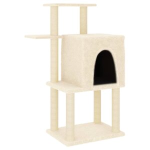 vidaXL Arbre à chat avec griffoirs en sisal crème 97 cm