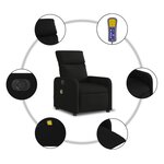 vidaXL Fauteuil de massage inclinable électrique Noir Tissu