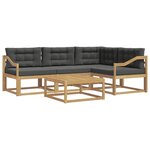 vidaXL Ensemble de canapés d'extérieur 5 Pièces Blanc et anthracite