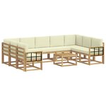 vidaXL Ensemble de canapés d'extérieur 10 Pièces Blanc et crème