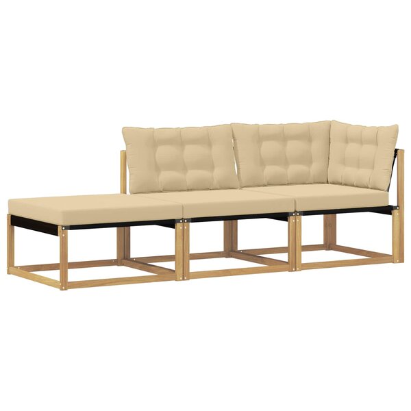vidaXL Ensemble de canapés d'extérieur Bois d'Acacia Massif Blanc