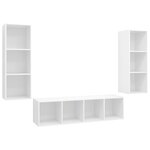 vidaXL Ensemble de meuble TV 3 Pièces Blanc Aggloméré