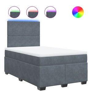 vidaXL Sommier à lattes de lit et matelas gris foncé 120x190cm velours