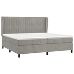 vidaXL Sommier à lattes de lit et matelas Gris clair 200x200cm Velours