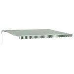 vidaXL Auvent rétractable Vert et blanc 450 × 300 cm